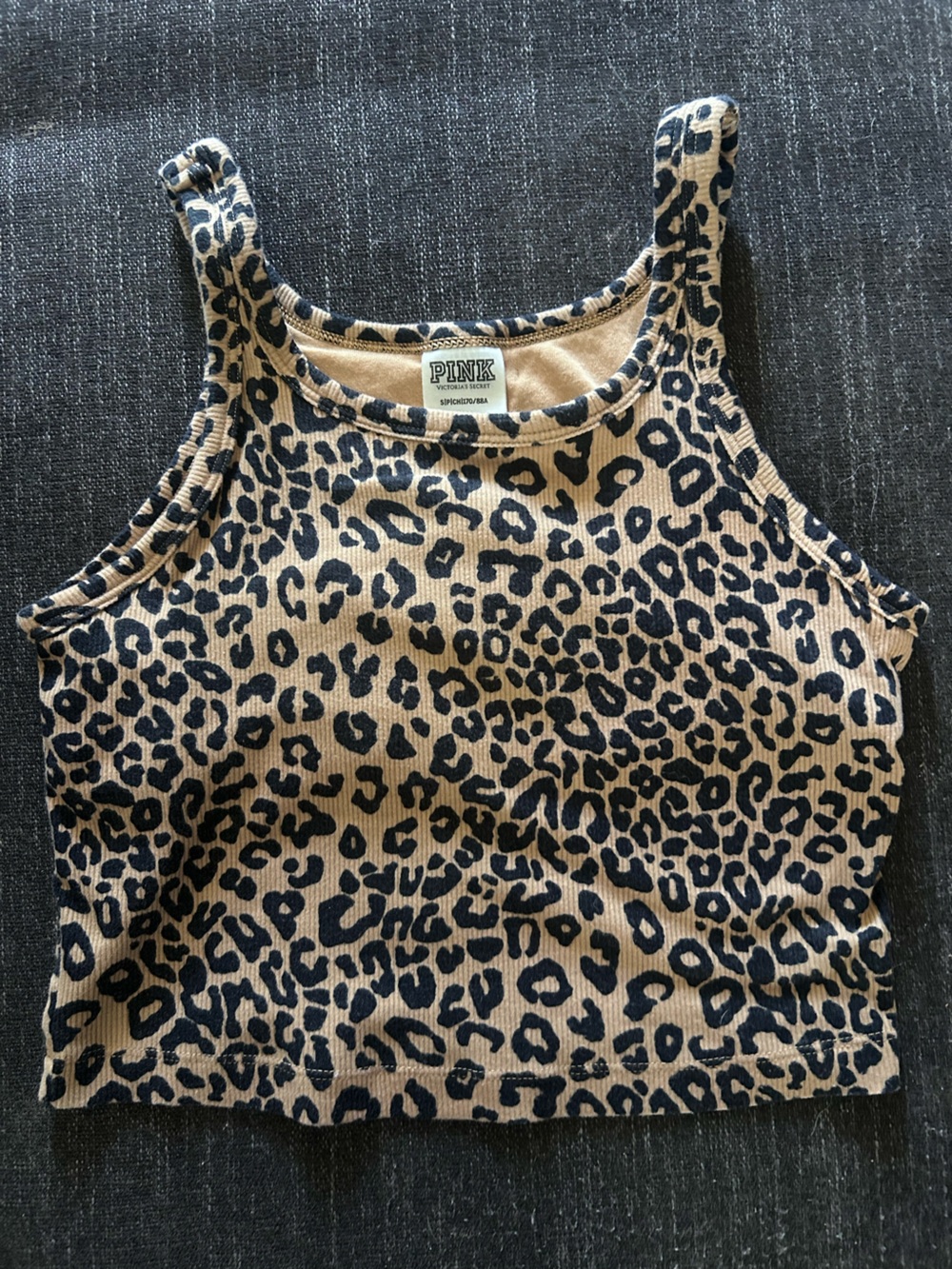 PINK Victoria’s Secret Ribbed Leopard Print Tank Top